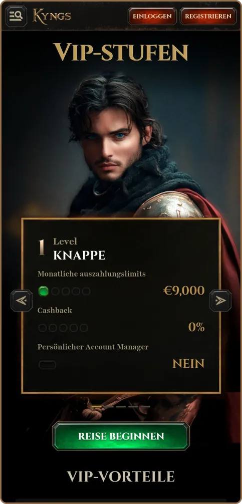 VIP Stufe 1 im Kyngs Casino