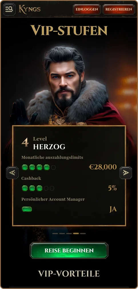 VIP Stufe 4 im Kyngs Casino